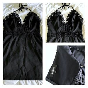 Miss guided black halter dress Sz:14
